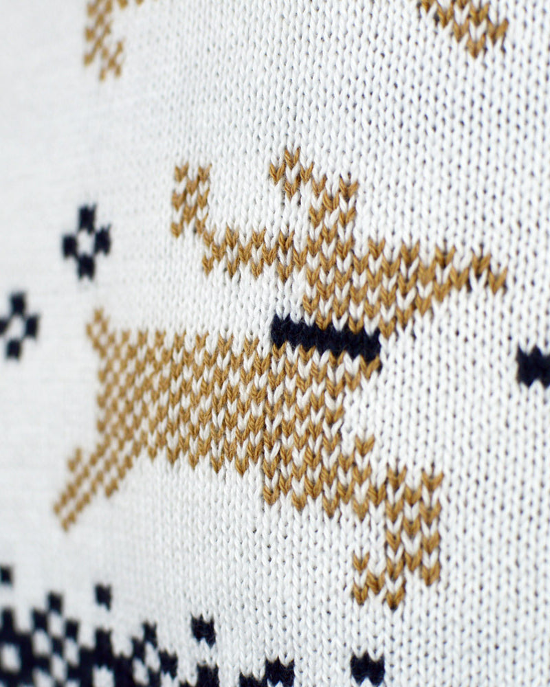 Pull de Noël pour Famille Blanc Chic Alaska détail 1