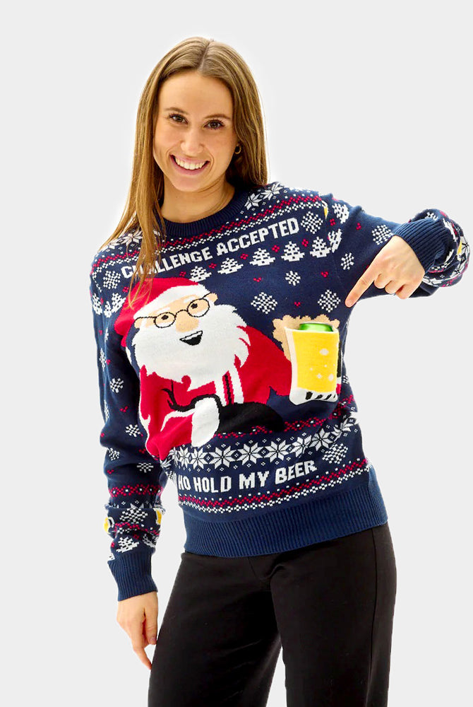 femme Pull de Noël Beer Pocket 3D