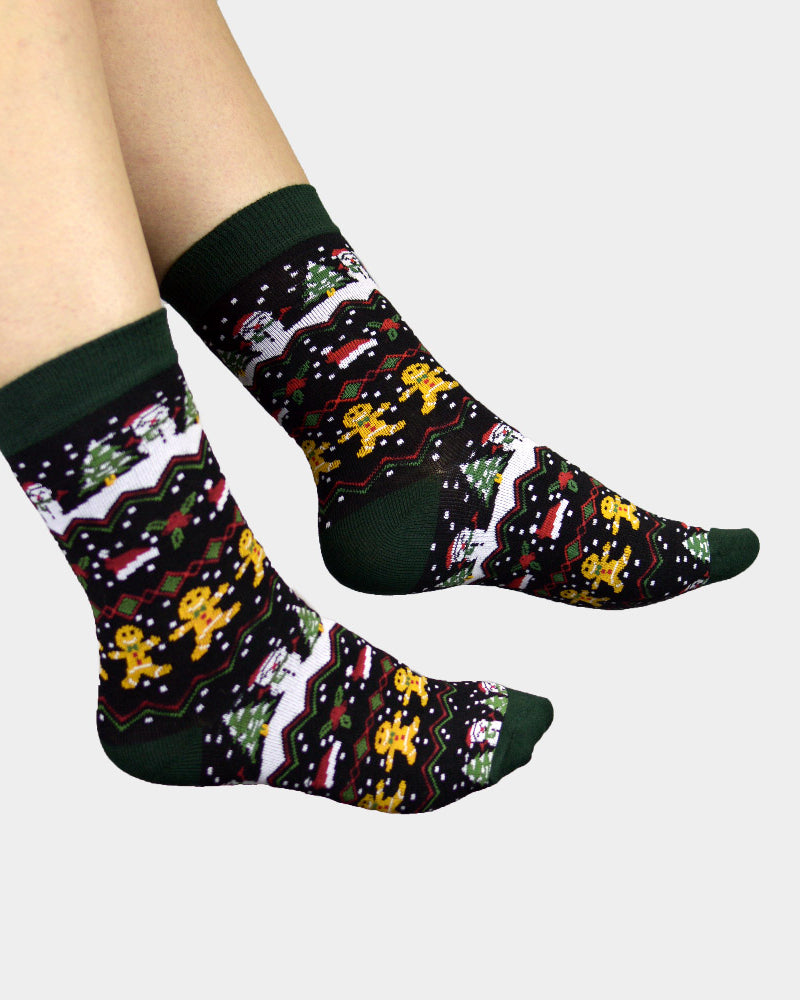 Chaussettes de Noël Verts avec Gingerbread