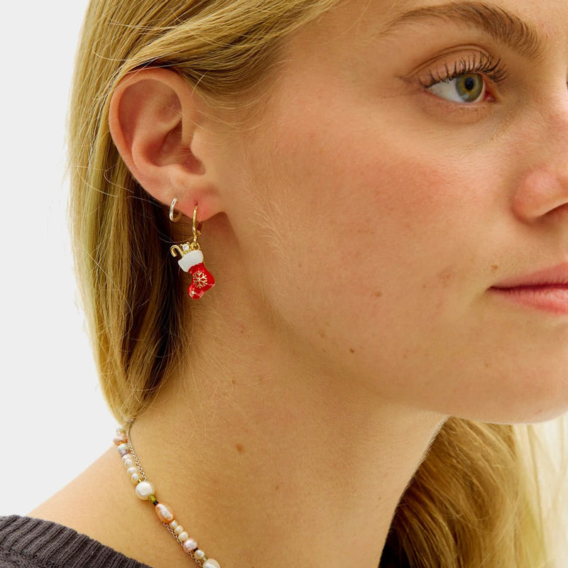 Boucles d'oreilles de Noël Chaussette de Noël