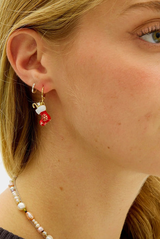 Boucles d'oreilles de Noël Chaussette de Noël