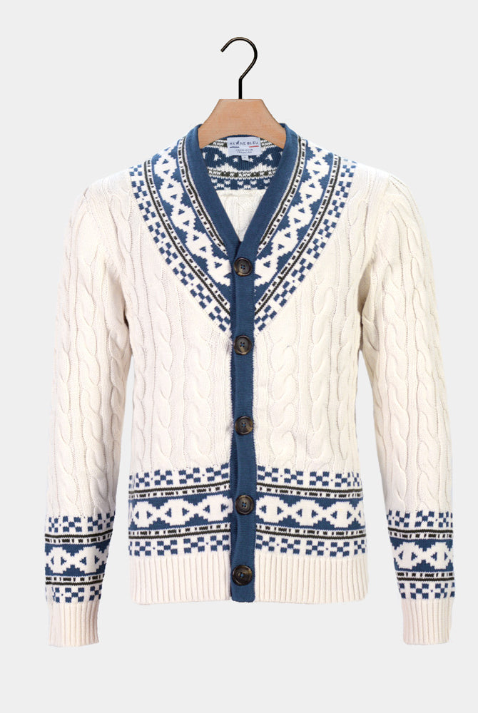 Cardigan Pull pour Homme Cottage de Rêve en Coton Bio