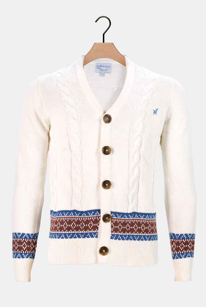 Cardigan Pull pour Homme Renne en Coton Bio