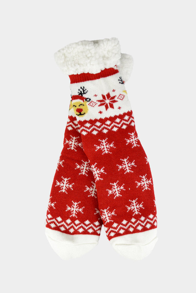 Chaussons Renne avec Bonnet Chaussettes de Noël