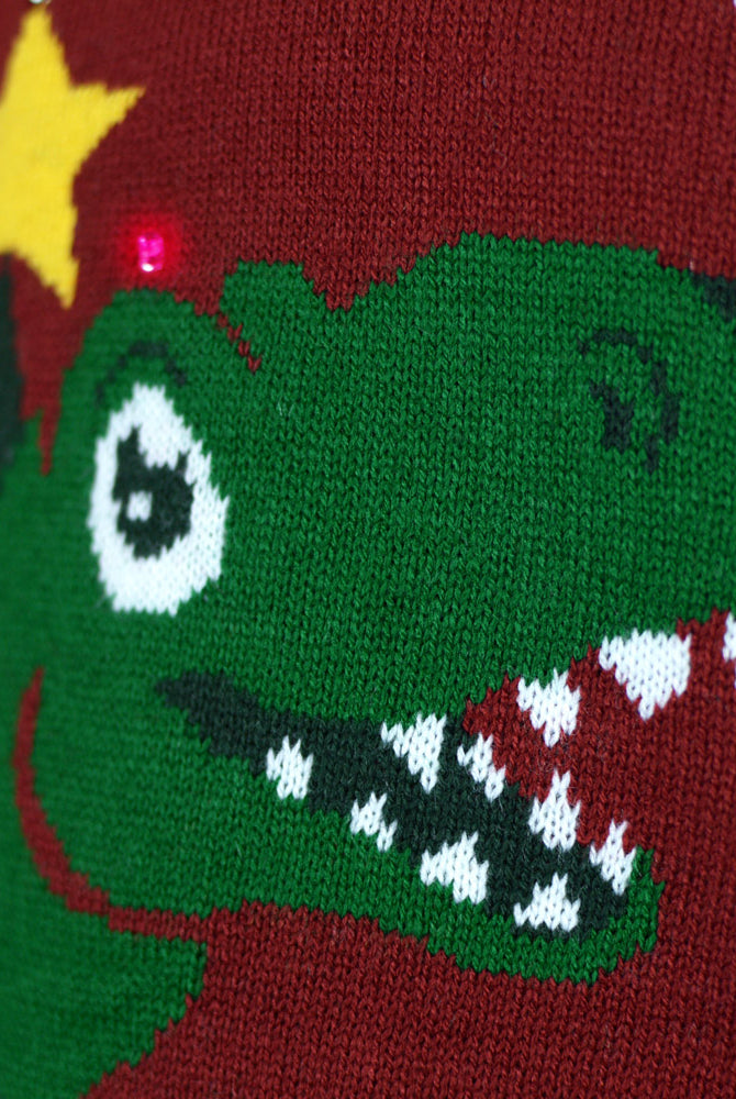 Christmas Tree-Rex Pull de Noël pour Famille Lumineux LED