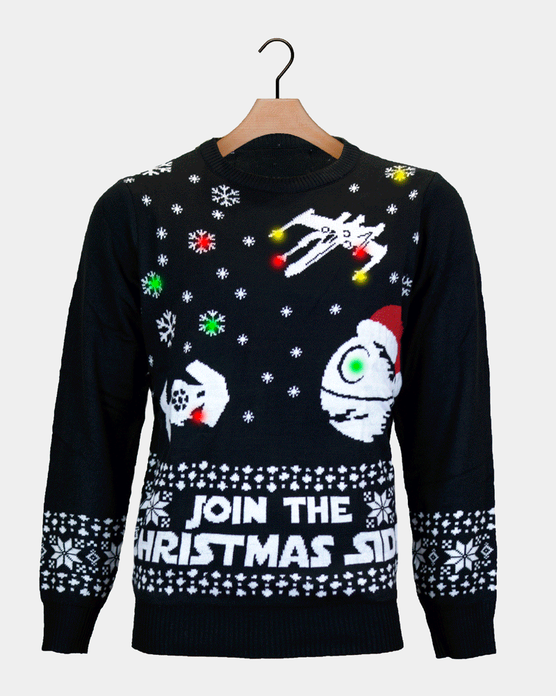 Pull de Noël Couple Lumineux LED Join the Christmas Side
