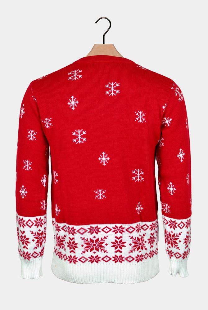 Pull de Noël Couple Rouge Rudolph le Renne