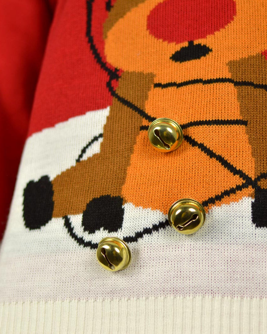 Pull de Noël pour Homme Rouge Jingle Bells Suck Grelots 3D detail