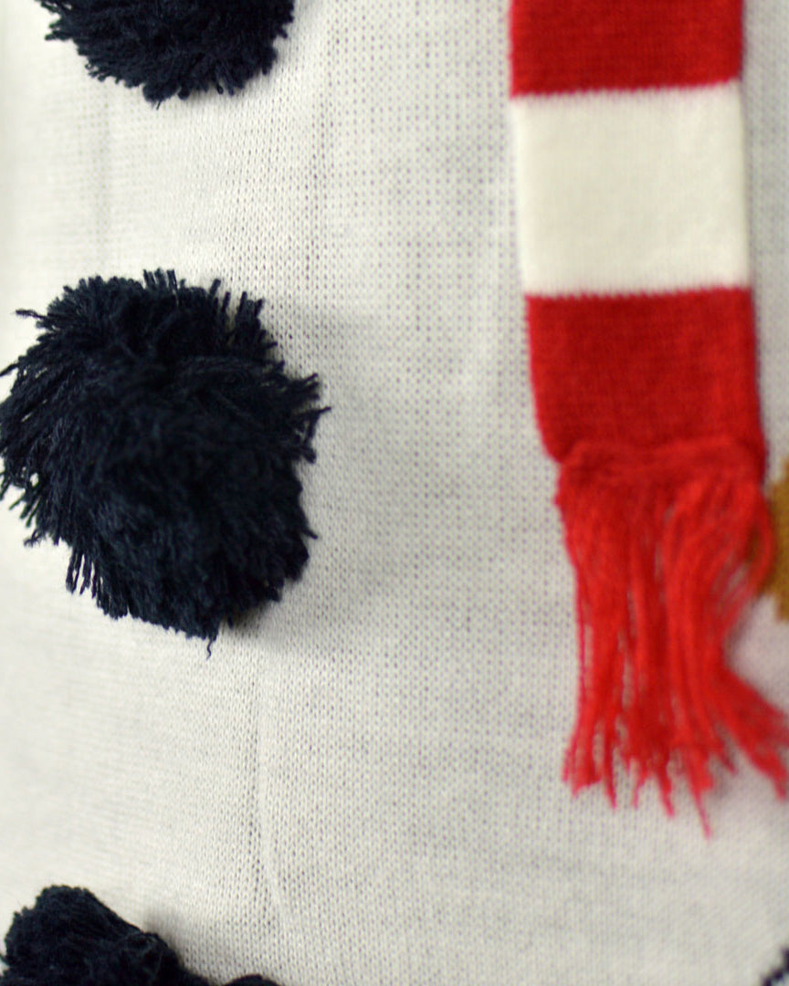 Pull de Noël Bonhomme de Neige 3D detail