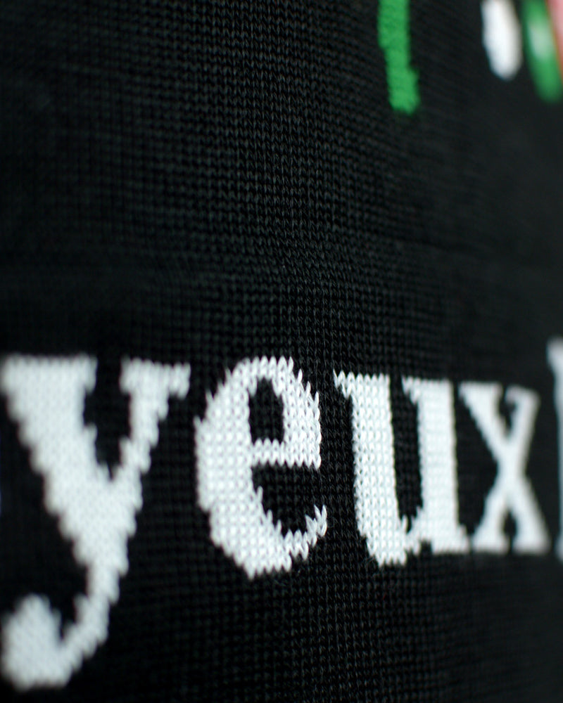 Pull de Noël pour Couple Noire Joyeux Noël Detail