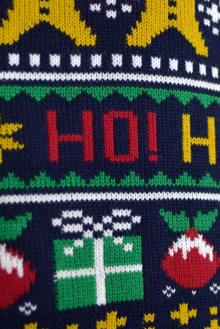 Pull de Noël pour Couple Père Noël Ho Ho Ho! detail