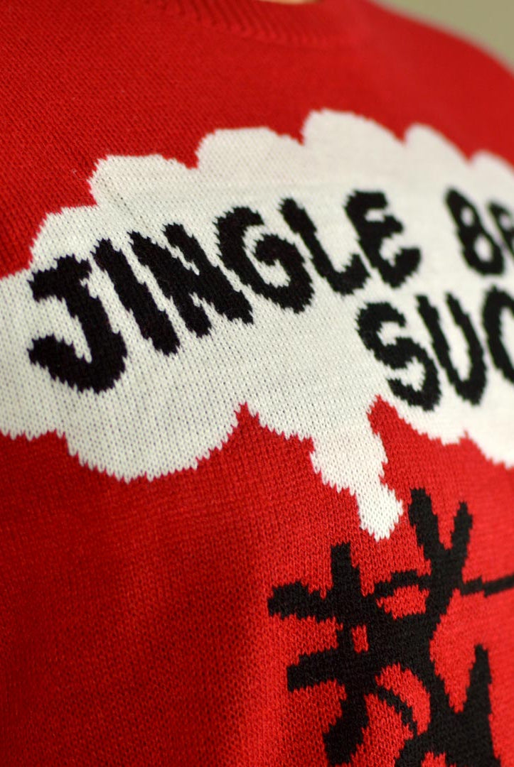 detail Pull de Noël pour Couple Rouge Jingle Bells Suck Grelots 3D
