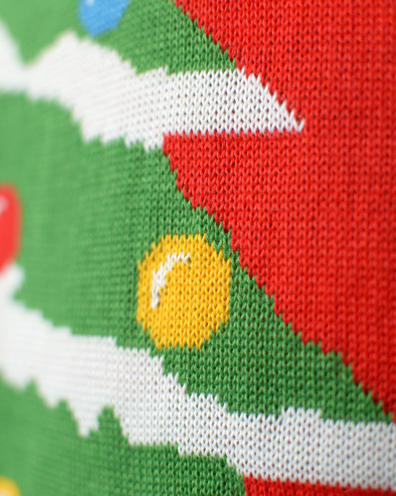 Pull de Noël pour Famille Rouge Sapin de Noël detail