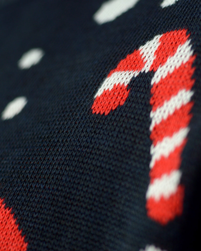 Pull de Noël pour Femme Bleu Gingerbread detail