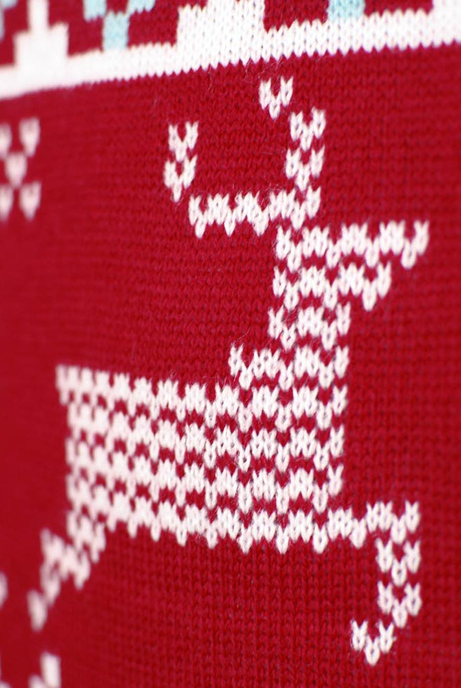 Pull de Noël pour Homme Rouge Classique Étoiles Polaires detail