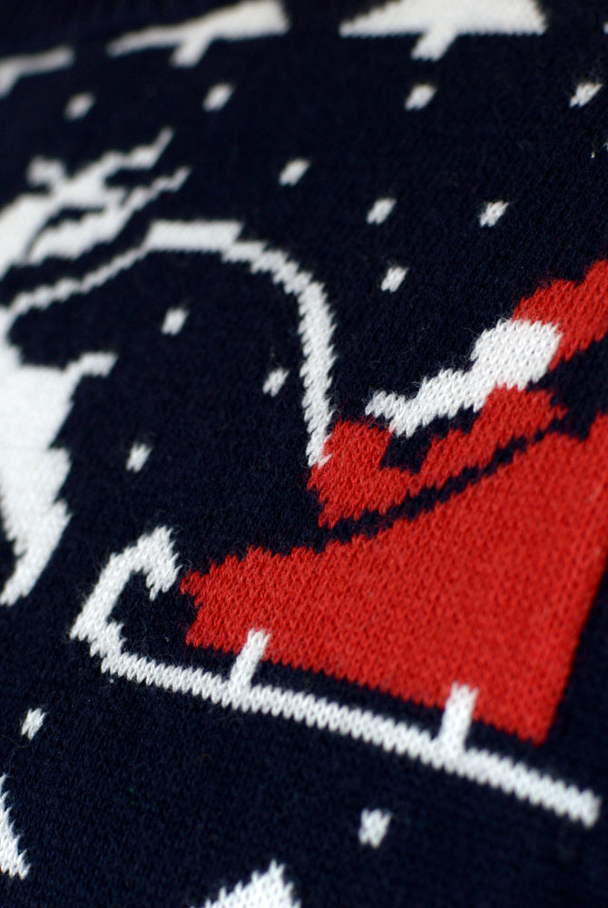 Pull de Noël pour Homme avec Sapins, Bonhommes de Neige et Père Noël Coton Bio detail