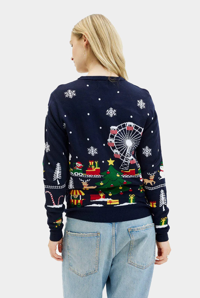 Femme Pull de Noël pour Couple Lumineux LED Marché de Noël