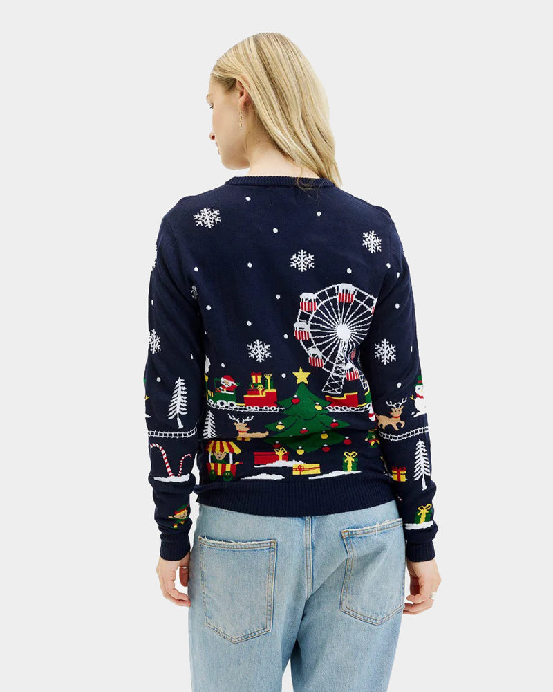 Pull de Noël Lumineux LED Marché de Noël pour Femme