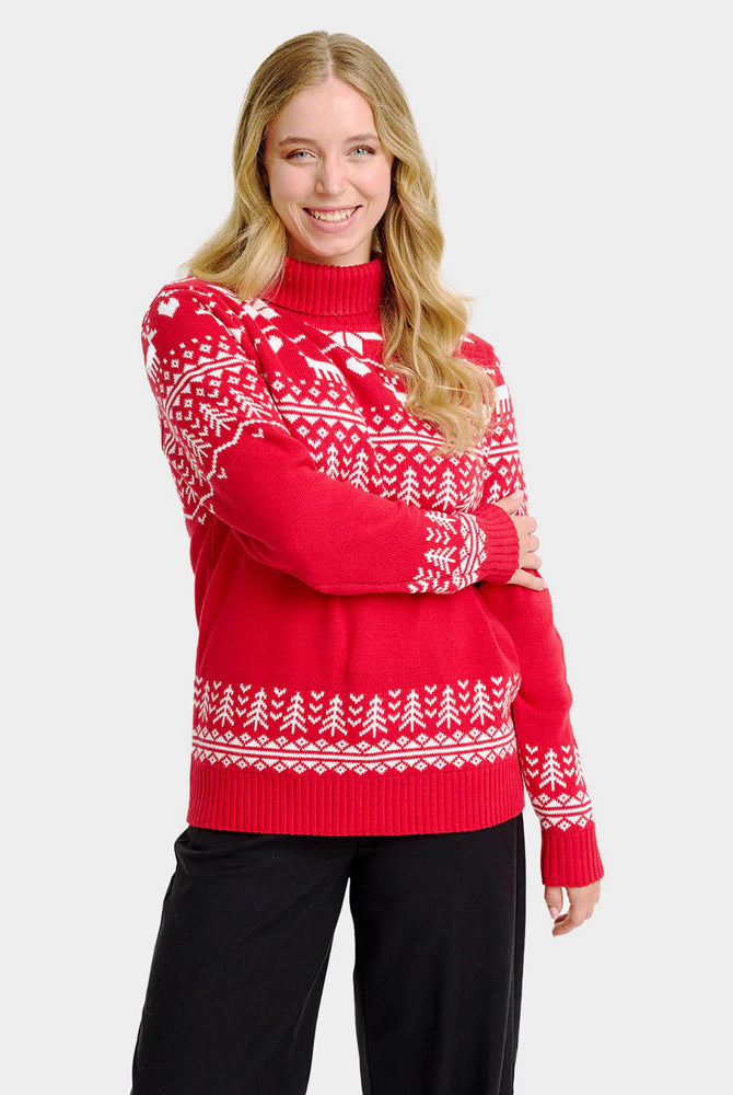 Pull de Noël Femme à Col Roulé Greenlandish en Coton Bio