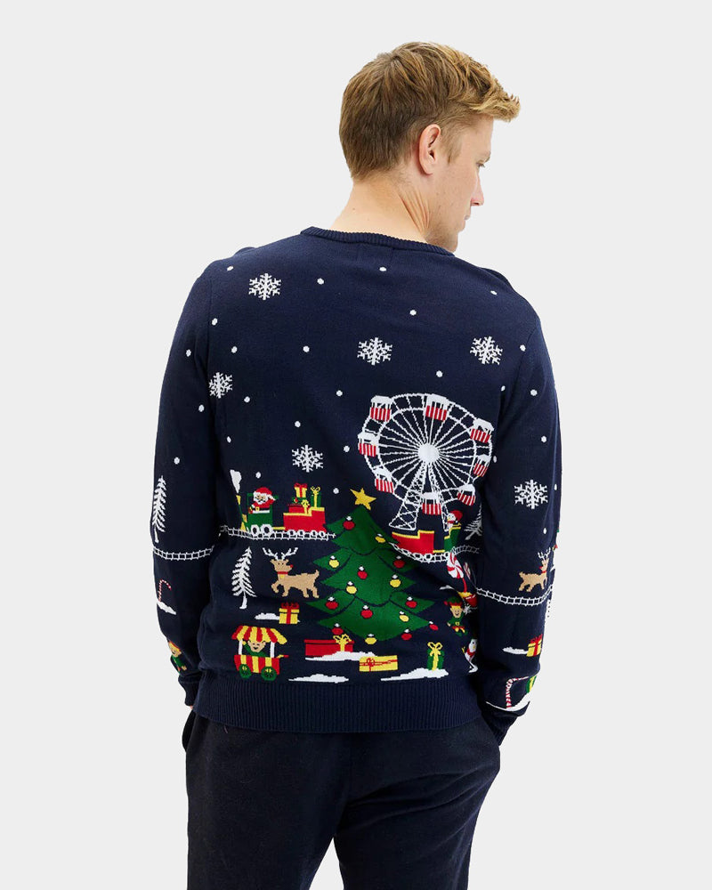 Pull de Noël Lumineux LED Marché de Noël pour Homme