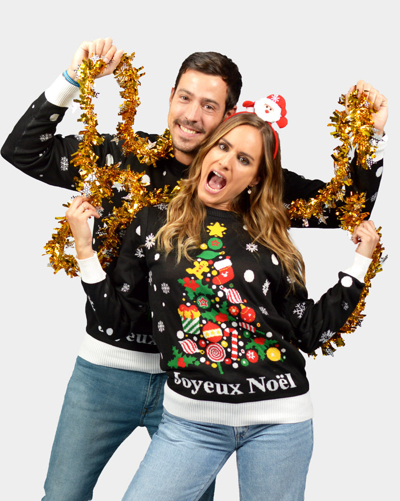 Joyeux Noël Pull de Noël pour Couple Noire