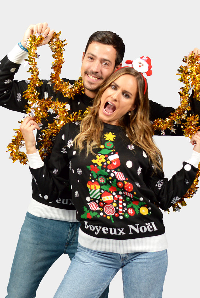 Joyeux Noël Pull de Noël pour Couple Noire