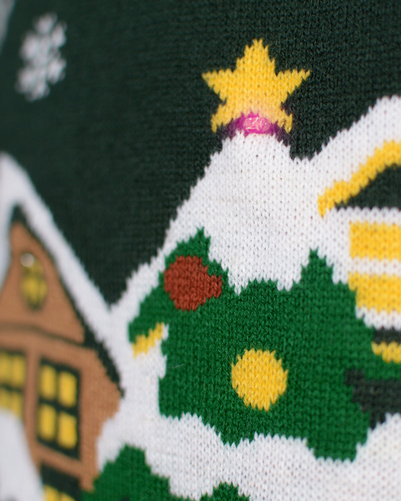 Lumineux LED Pull de Noël pour Homme Santa is Coming to Town