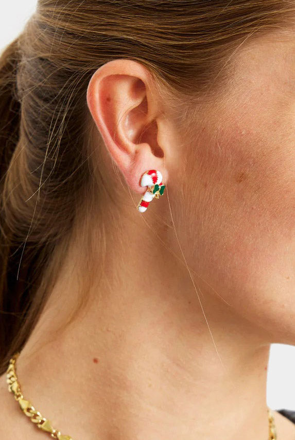 Boucles d'oreilles de Noël Canne de Noël