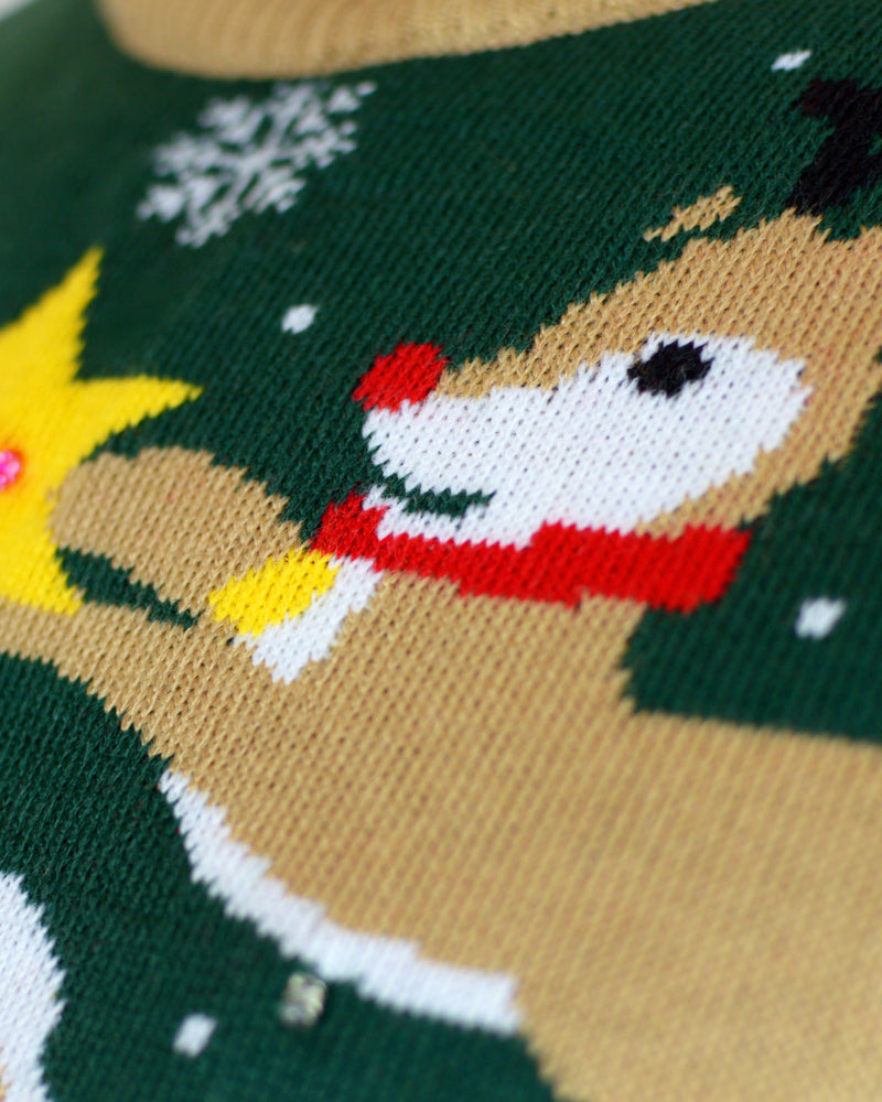 Père Noël ligoté Pull de Noël pour Famille Lumineux LED