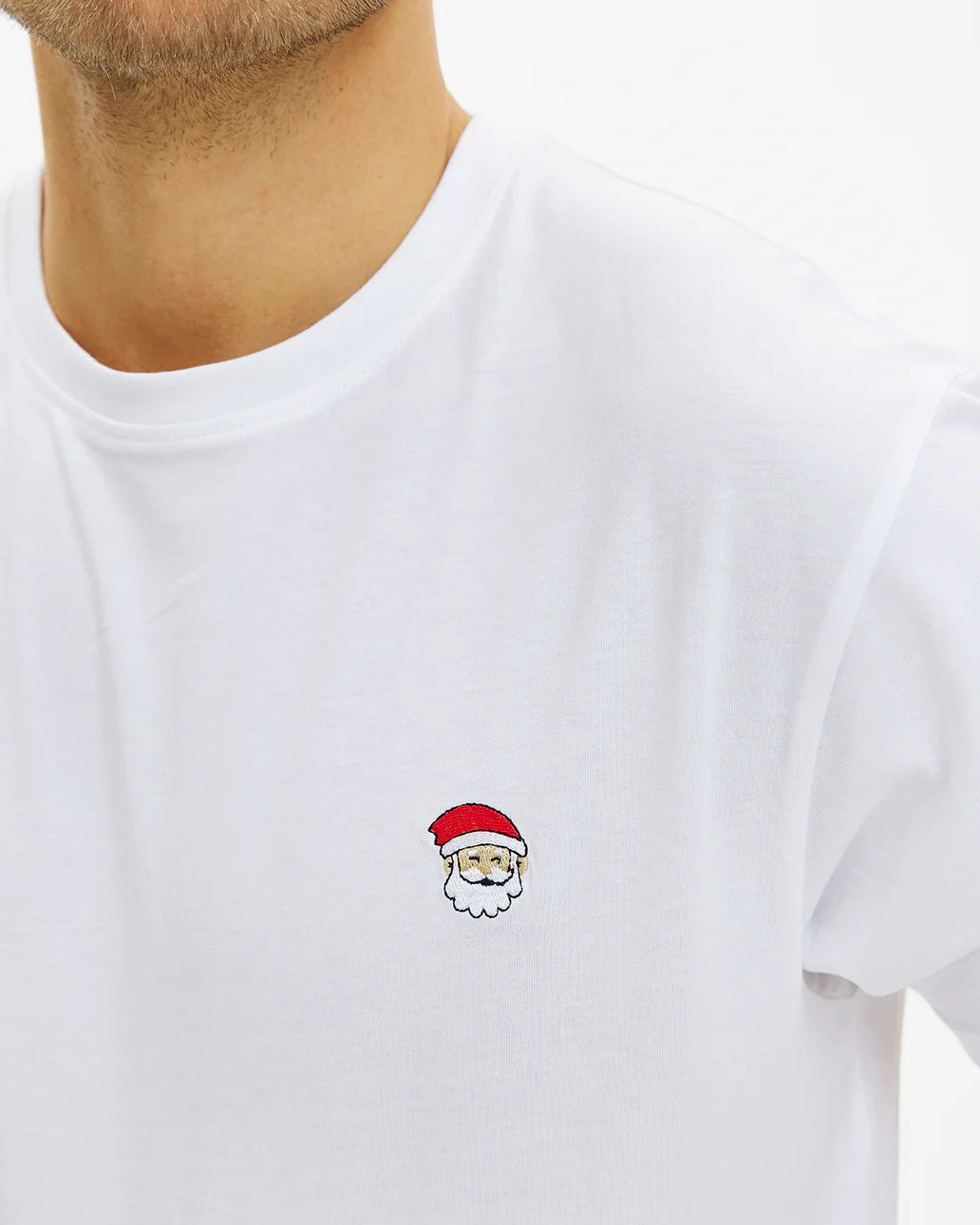 Père Noël T-shirt de Noël pour Homme et Femme Blanc