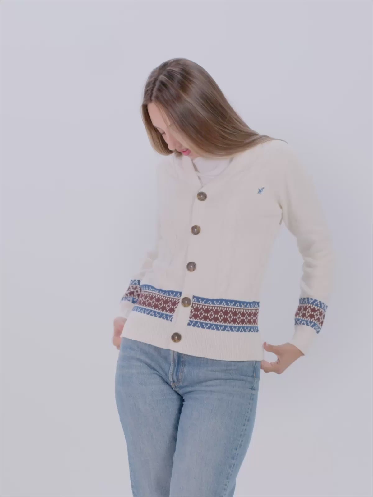 Pull pour Femme et Homme Cardigan Renne en Coton Bio