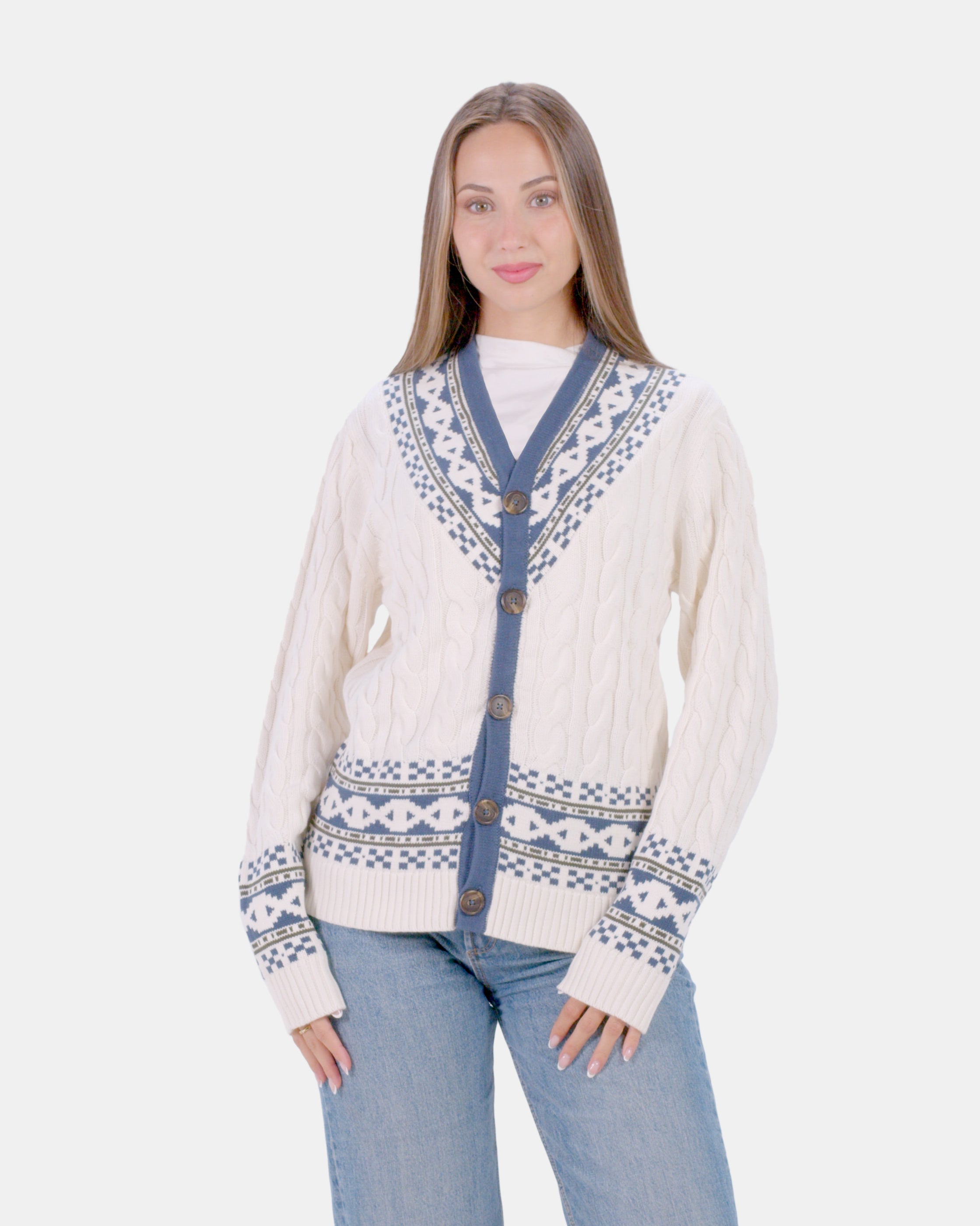 Pull pour Couple Cardigan Cottage de Rêve en Coton Bio Femme