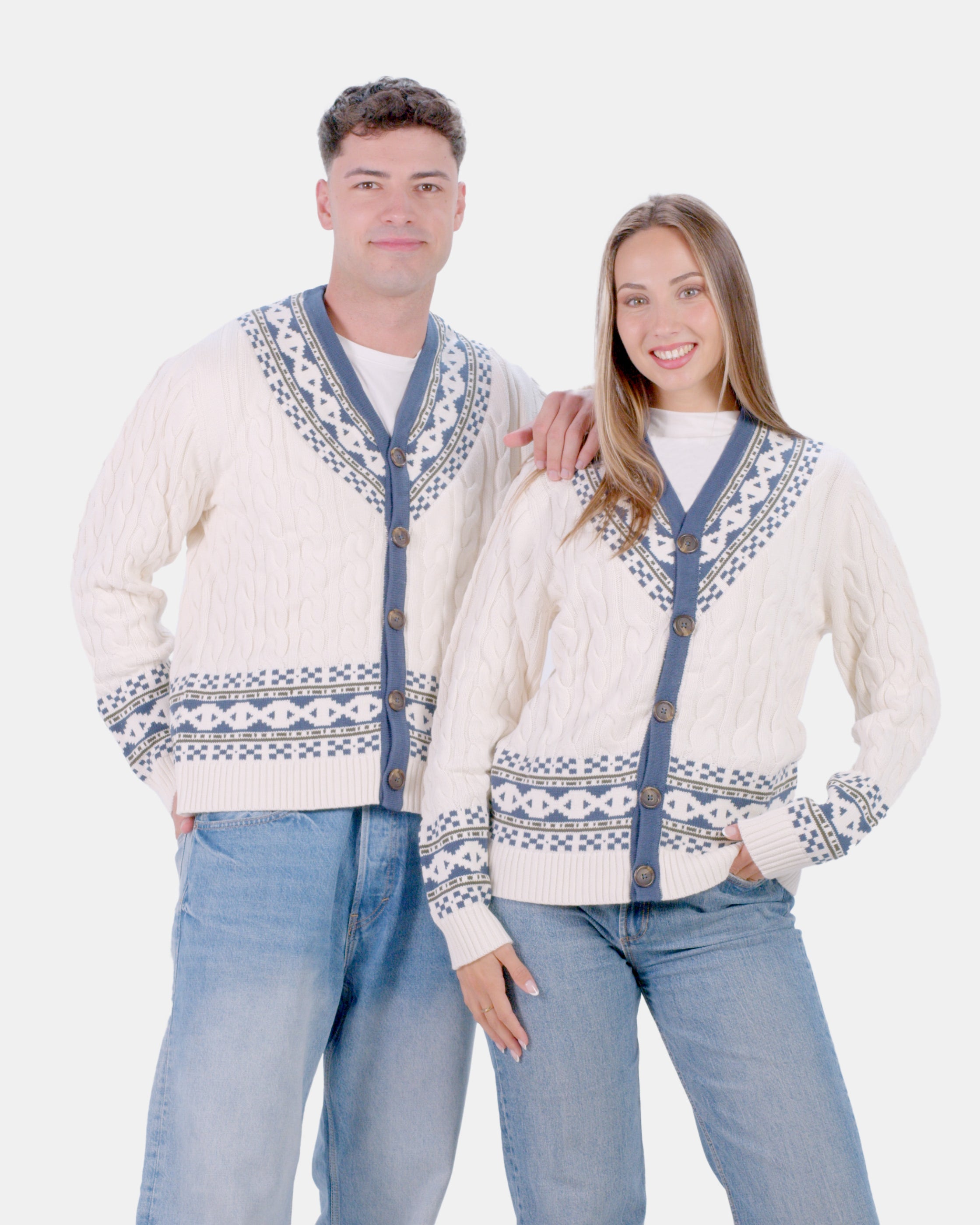 Pull pour Couple Cardigan Cottage de Rêve en Coton Bio