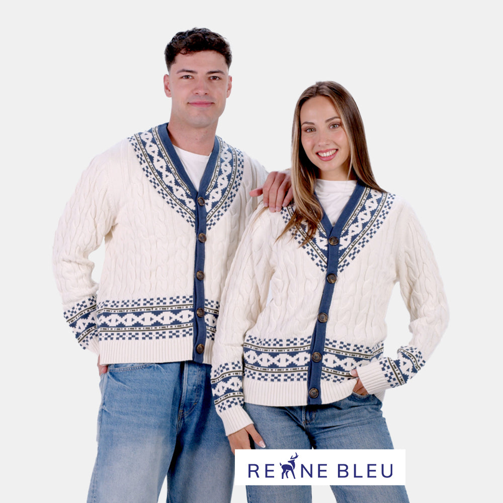 Pull pour Couple Cardigan Cottage de Rêve en Coton Bio