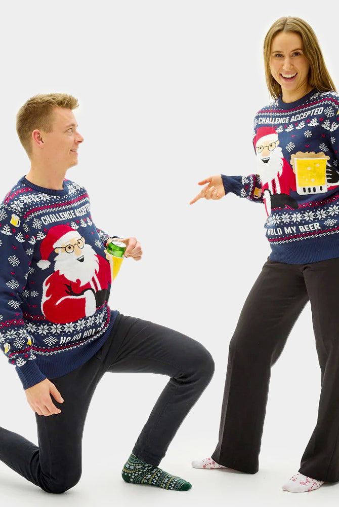 3D Pull de Noël pour Couple Beer Pocket
