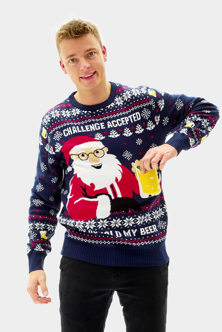 3D Pull de Noël pour Homme Beer Pocket