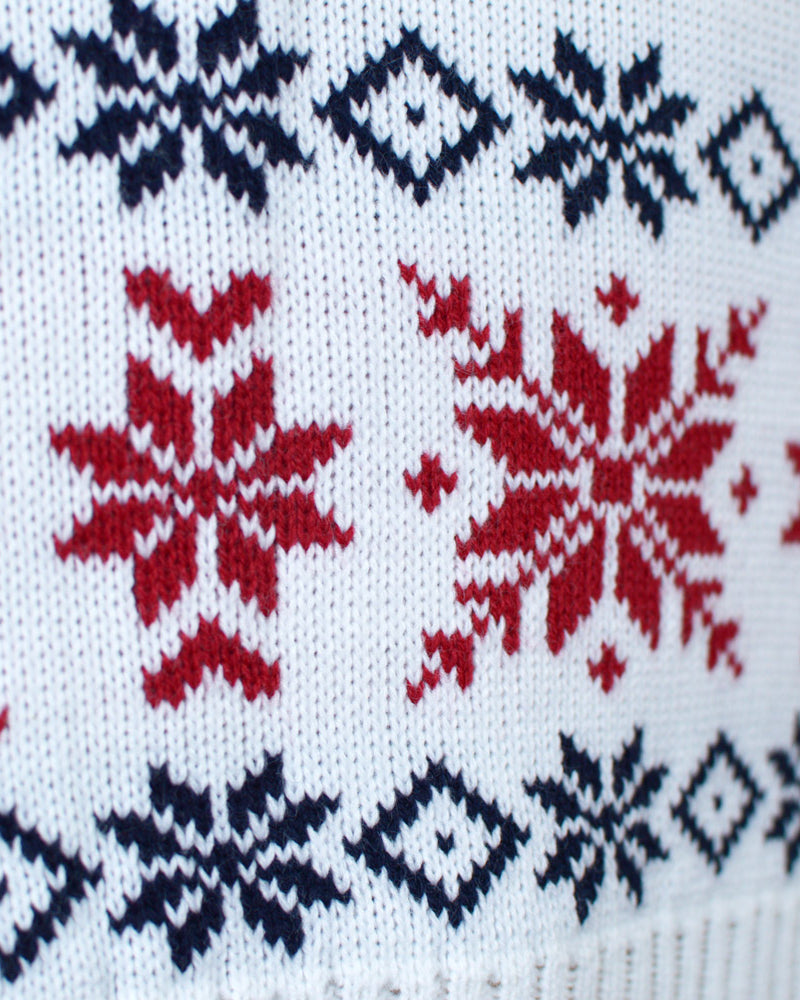 Pull de Noël Bleu Ciel avec Renne et Neige