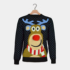 Pull de Noël  Bleu Renne avec Nez Rouge 3D pour Famille