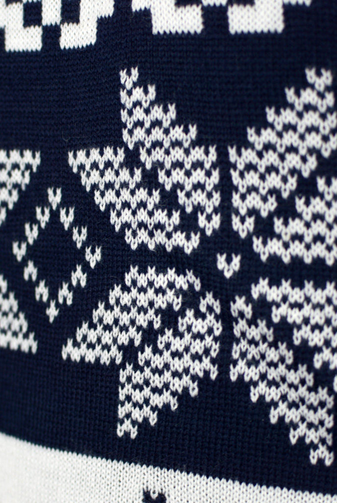 Pull de Noël Bleu Pôle Nord détail