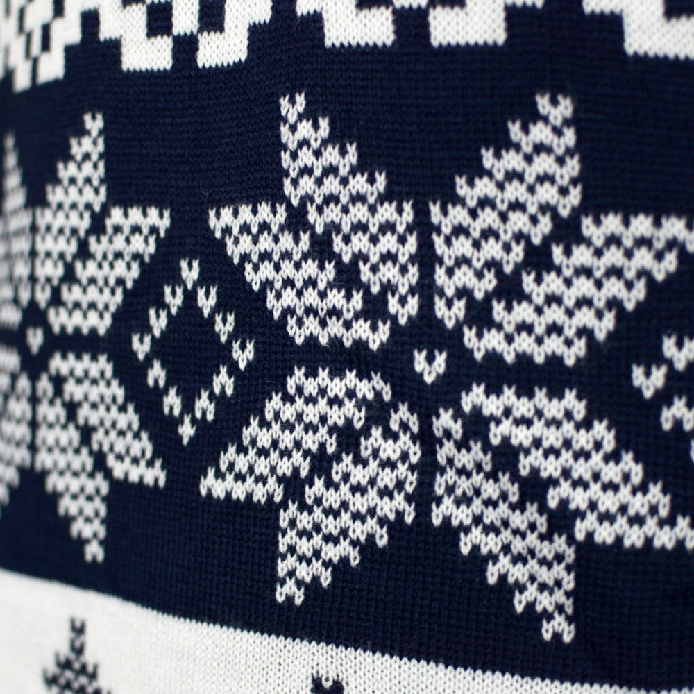 Pull de Noël Bleu Pôle Nord détail