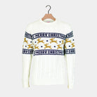 Pull de Noël Chic pour Famille avec Rennes Coton Bio Blanc