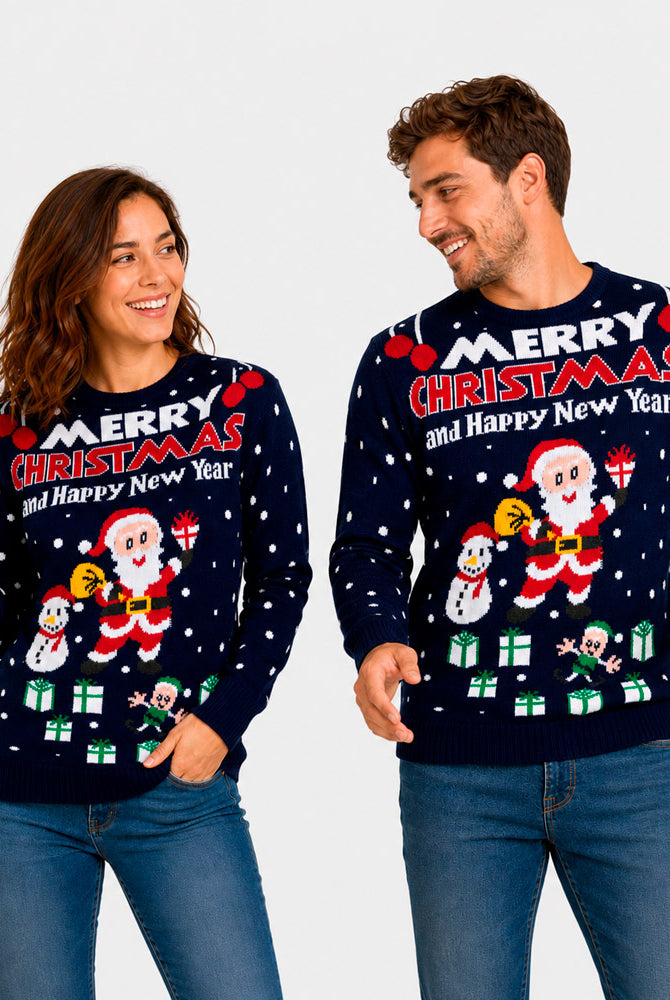 Pull de Noël pour Couple Merry Christmas and Happy New Year