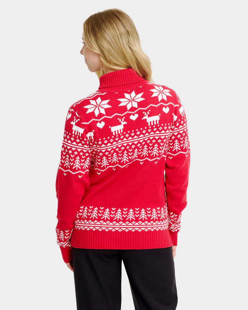 Pull de Noël pour Femme Col Roulé Greenlandish en Coton Bio