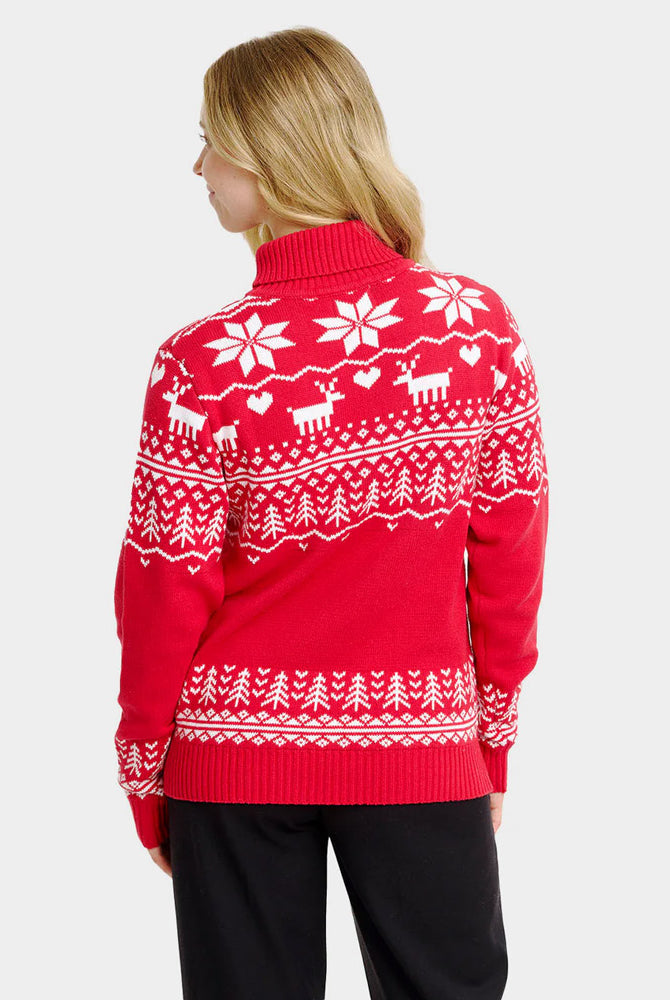 Pull de Noël pour Femme Col Roulé Greenlandish en Coton Bio