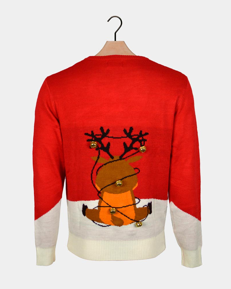 Jingle Bells Suck Grelots 3D Pull de Noël pour Couple Rouge