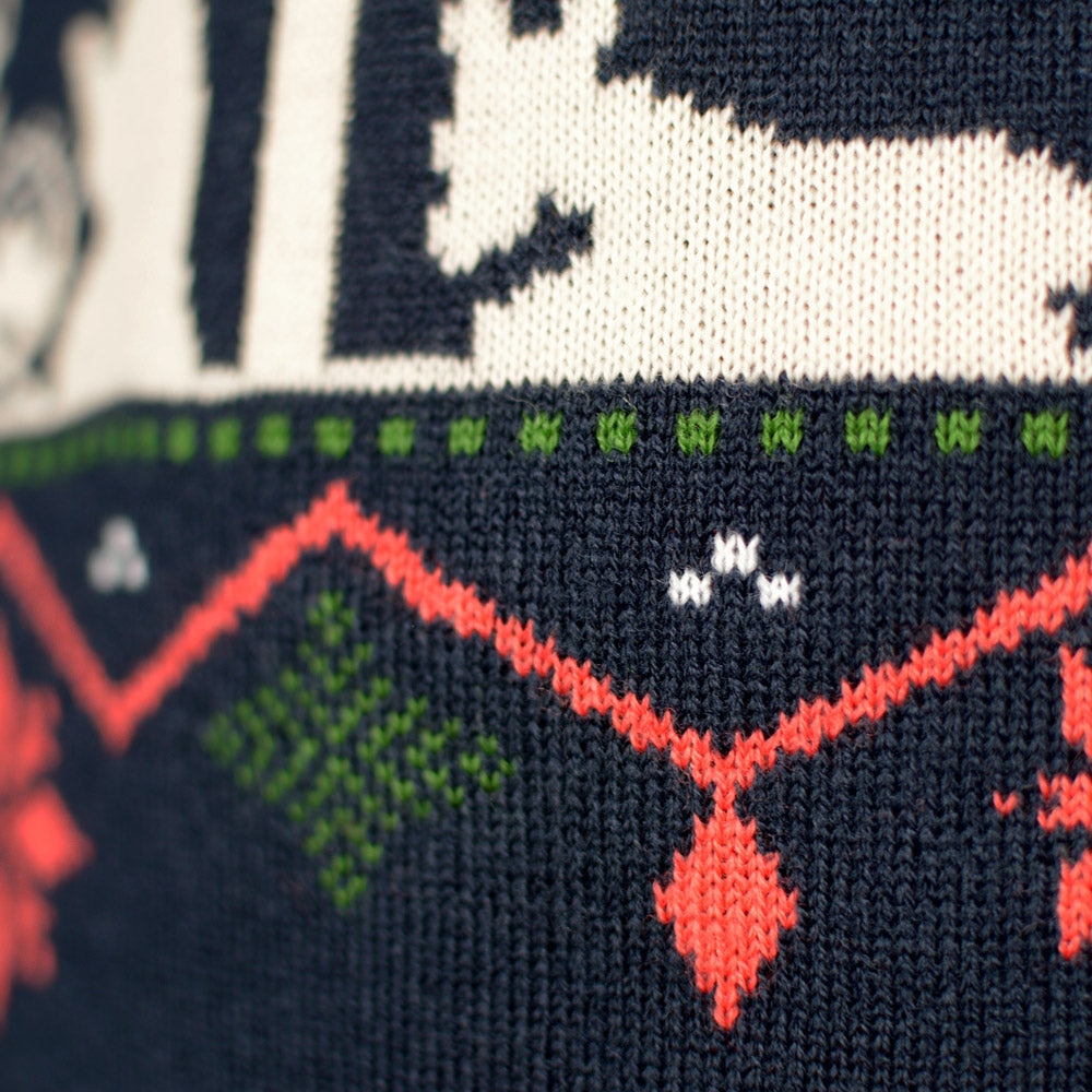 Pull de Noël pour Couple Bleu Nativity