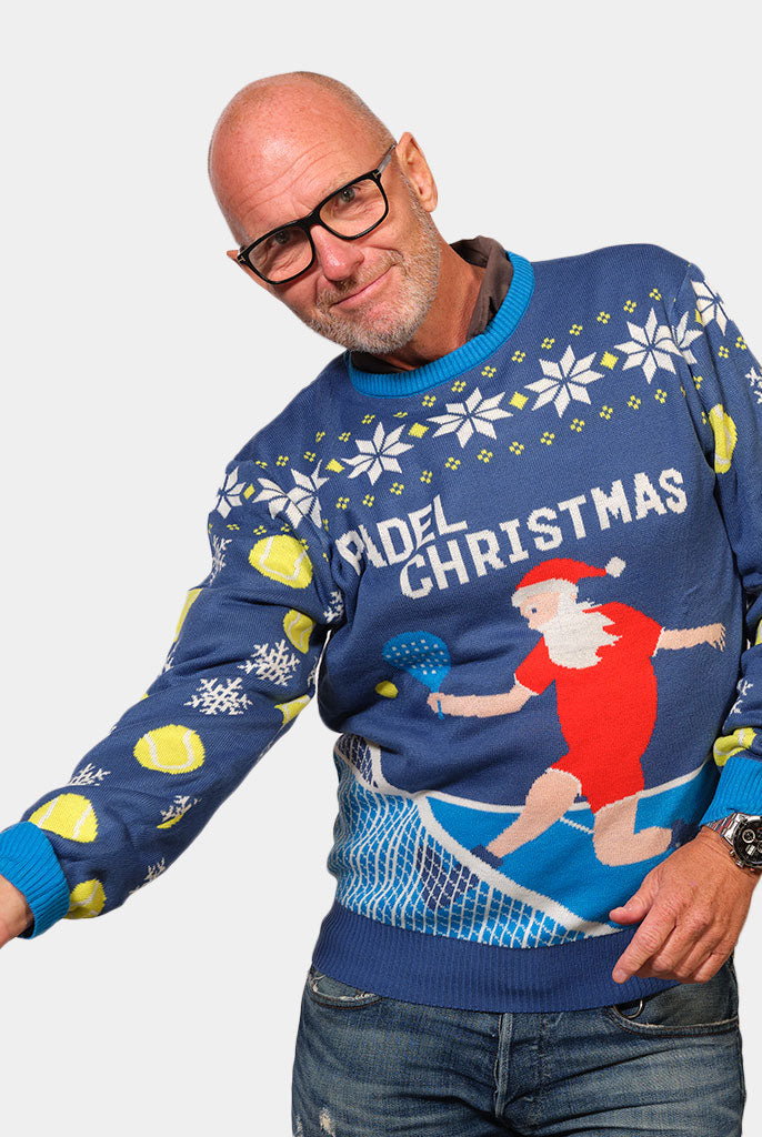 Pull de Noël pour Couple Bleu Padel Christmas homme