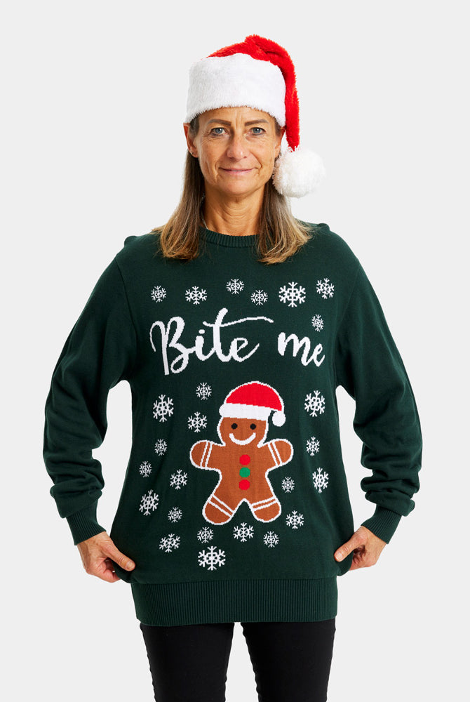 Pull de Noël pour Couple Bonhomme de Pain d'épices Coton Bio femme