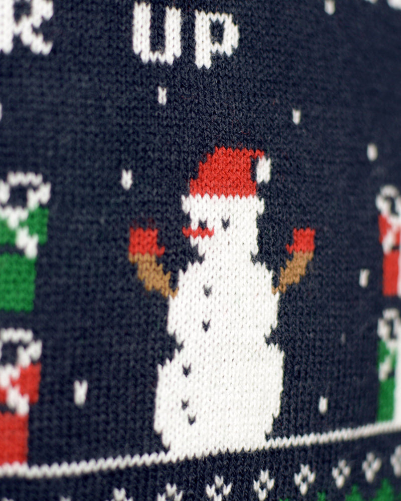 Pull de Noël pour Couple Jeux Vidéo Rétro bonhomme