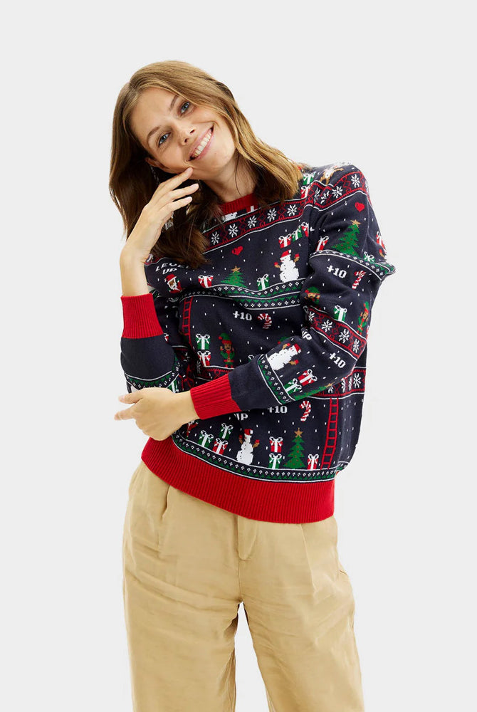 Pull de Noël pour Couple Jeux Vidéo Rétro Femme